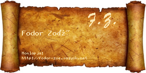 Fodor Zoé névjegykártya